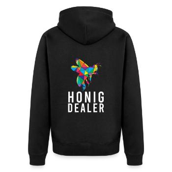 Honey Dealer Bee Honey Bee Beekeeper Bees - Unisex Premium Organic Zip Hoodie - black - Back - Nico (187cm)