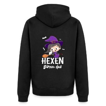 Hexen Dürfen Das - Unisex Premium Bio Zip Hoodie - Schwarz - Hinten - Nico (187cm)