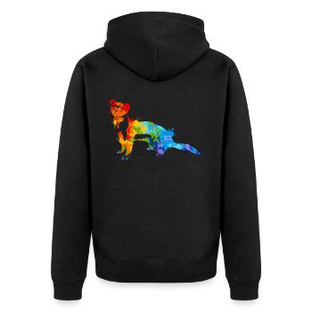 Weasel Splash Art Ferret Animal - Veste à capuche bio Premium Unisexe - noir - Dos - Nico (187cm)