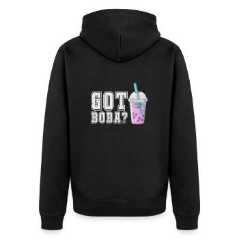 Bubble Tea Boba Tea Kawaii Cadeau - Veste à capuche bio Premium Unisexe - noir - Dos - Nico (187cm)