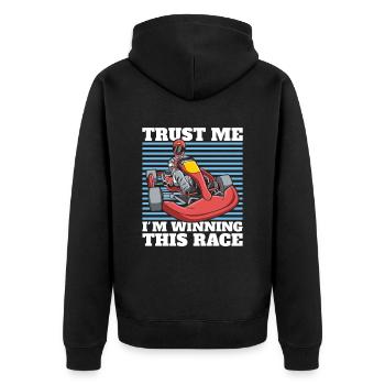 Go Kart Karting Karting Driver Winner - Unisex Premium Organic Zip Hoodie - black - Back - Nico (187cm)
