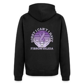 Fibromyalgia rheumatism hands - Unisex Premium Organic Zip Hoodie - black - Back - Nico (187cm)