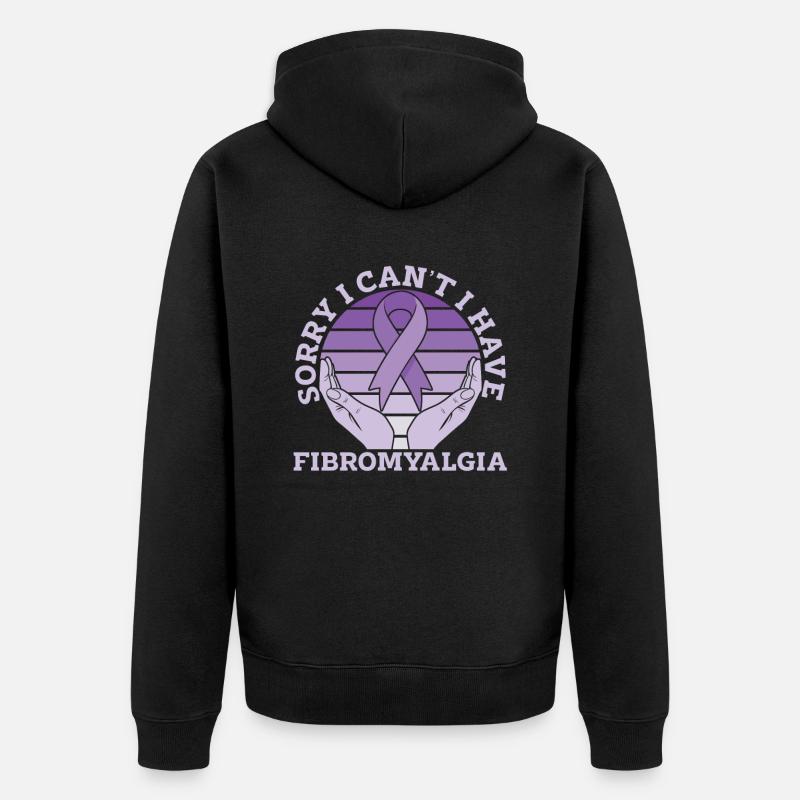 Fibromyalgie Rheuma Hände - Unisex Premium Bio Zip Hoodie - Schwarz