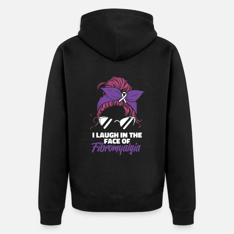 Fibromyalgie Rheuma Cool - Unisex Premium Bio Zip Hoodie - Schwarz