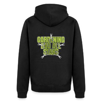 Hobbygärtner Garten Vater Gärtnerischer Vater - Unisex Premium Bio Zip Hoodie - Schwarz - Hinten - Nico (187cm)