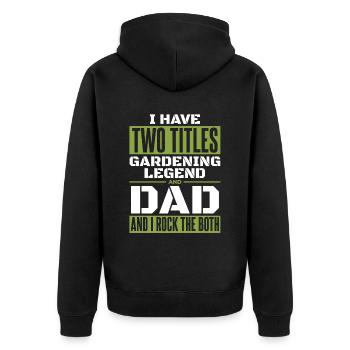 Hobbygärtner Garten Vater Gärtnerischer Vater - Unisex Premium Bio Zip Hoodie - Schwarz - Hinten - Nico (187cm)