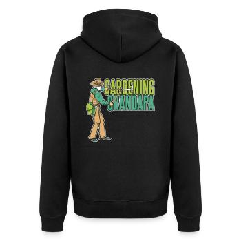 Hobbygärtner Garten Gärtnerischer Vater - Unisex Premium Bio Zip Hoodie - Schwarz - Hinten - Nico (187cm)