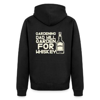 Hobbygärtner Garten Gärtnerischer Vater - Unisex Premium Bio Zip Hoodie - Schwarz - Hinten - Nico (187cm)