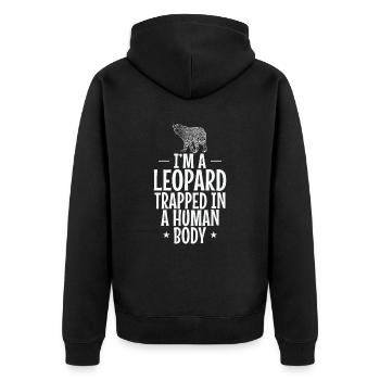 Je suis un léopard piégé dans un corps humain Raubkatze - Veste à capuche bio Premium Unisexe - noir - Dos - Nico (187cm)