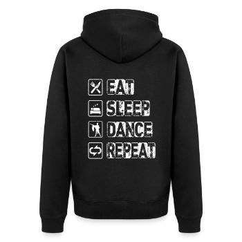 Eat Sleep Dance Repeat - Unisex Premium Organic Zip Hoodie - black - Back - Nico (187cm)