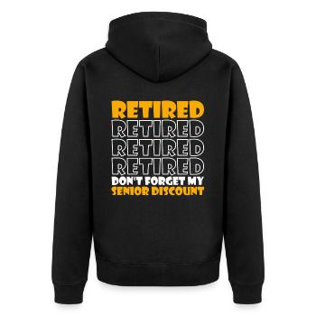 Pensioner Pension Funny - Unisex Premium Organic Zip Hoodie - black - Back - Nico (187cm)