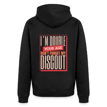 Rentner Rente Doppelt Dont Forget My Discount - Unisex Premium Bio Zip Hoodie - Schwarz - Hinten - Nico (187cm)