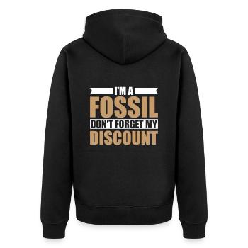 Rentner Rente Dont Forget My Discount - Unisex Premium Bio Zip Hoodie - Schwarz - Hinten - Nico (187cm)