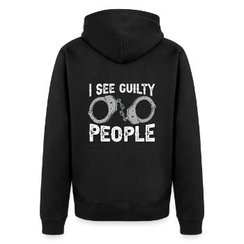 Agent de probation Je vois des gens coupables Gardien de prison - Veste à capuche bio Premium Unisexe - noir - Dos - Nico (187cm)