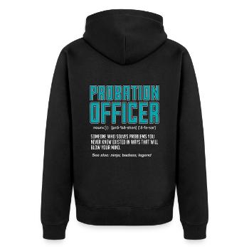 Agent de probation quelqu’un qui applique la loi - Veste à capuche bio Premium Unisexe - noir - Dos - Nico (187cm)