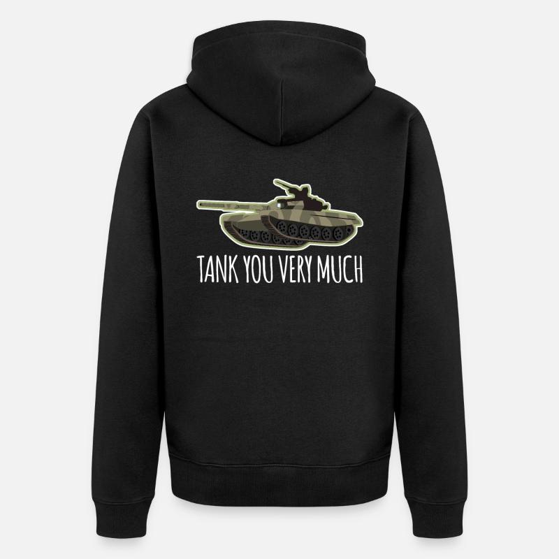 Panzer Spruch Kampfpanzer Panzerfahrer - Unisex Premium Bio Zip Hoodie - Schwarz