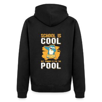 Sommerferien Ferien Schüler Schule Geschenk - Unisex Premium Bio Zip Hoodie - Schwarz - Hinten - Nico (187cm)