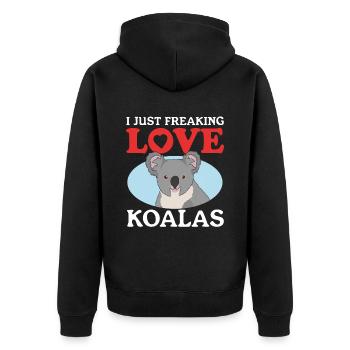 Koala Koalas Koala Bears Koala Bear Cadeau - Veste à capuche bio Premium Unisexe - noir - Dos - Nico (187cm)