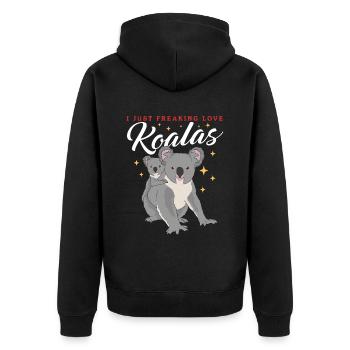 Koala Koalas Koala Bear Koala Bears Cadeau - Veste à capuche bio Premium Unisexe - noir - Dos - Nico (187cm)