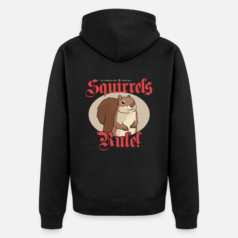 Süßes Eichhörnchen Grauhörnchen Hörnchen Geschenk - Unisex Premium Bio Zip Hoodie - Schwarz