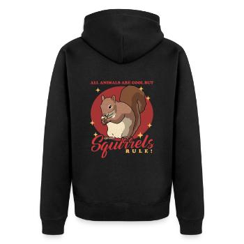 Cute Squirrel Gray Squirrel Squirrel Gift - Unisex Premium Organic Zip Hoodie - black - Back - Nico (187cm)