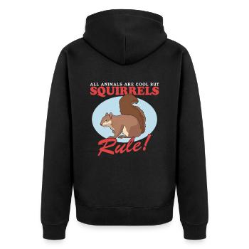 Cute Squirrel Squirrel Gray Squirrel Gift - Unisex Premium Organic Zip Hoodie - black - Back - Nico (187cm)