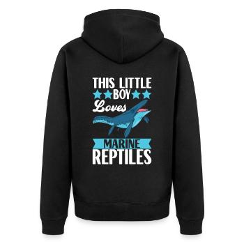Mosasaurus Dinosaur - Unisex Premium Organic Zip Hoodie - black - Back - Nico (187cm)
