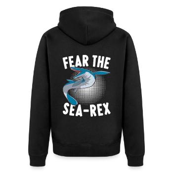 Mosasaurus Dinosaur - Unisex Premium Organic Zip Hoodie - black - Back - Nico (187cm)