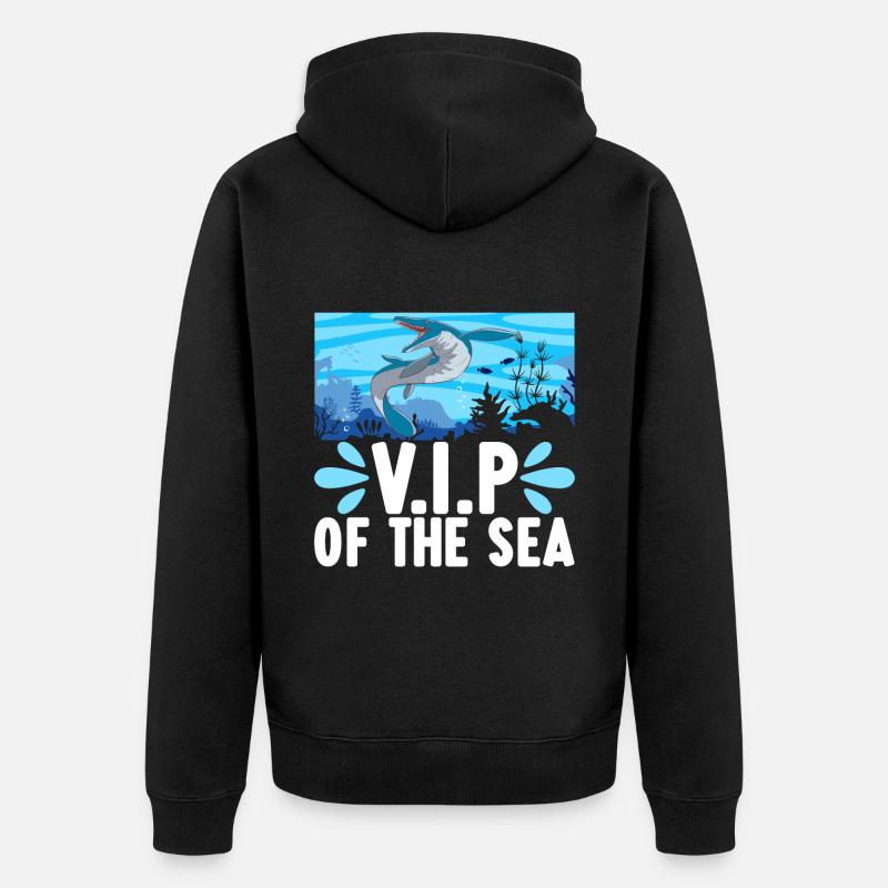 Mosasaurus Dinosaurier - Unisex Premium Bio Zip Hoodie - Schwarz