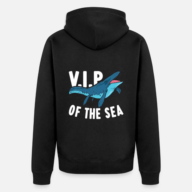 Mosasaurus Dinosaurier - Unisex Premium Bio Zip Hoodie - Schwarz