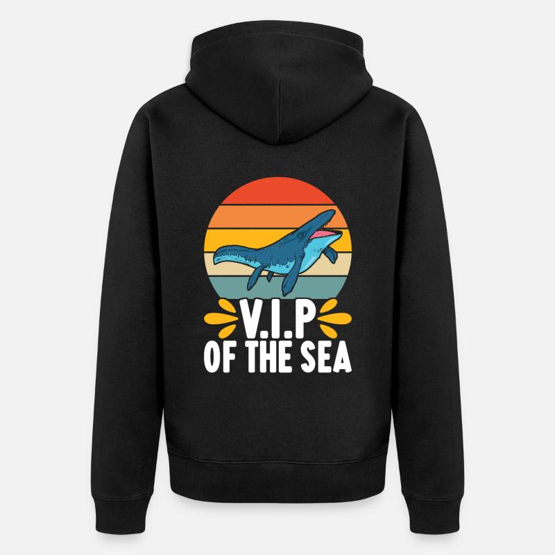 Mosasaurus Dinosaurier - Unisex Premium Bio Zip Hoodie - Schwarz