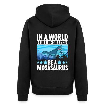 Mosasaurus Dinosaur - Unisex Premium Organic Zip Hoodie - black - Back - Nico (187cm)