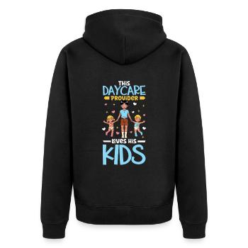 Children in day care - Childminder - Unisex Premium Organic Zip Hoodie - black - Back - Nico (187cm)