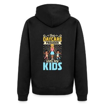 Children in day care - childminder - Unisex Premium Organic Zip Hoodie - black - Back - Nico (187cm)