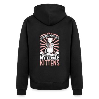 I really love my little kittens - Tagesmutter - Unisex Premium Bio Zip Hoodie - Schwarz - Hinten - Nico (187cm)