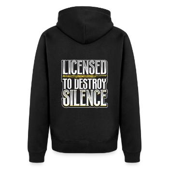 Lizenz zum Krach machen - Fagott - Unisex Premium Bio Zip Hoodie - Schwarz - Hinten - Nico (187cm)