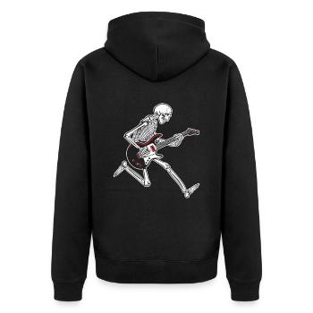 Skeleton Guitar Halloween Music Musician Guitarist - Unisex Premium Organic Zip Hoodie - black - Back - Nico (187cm)