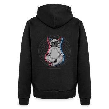 Yoga Carlin Chien Chiens Yoga - Veste à capuche bio Premium Unisexe - noir - Dos - Nico (187cm)