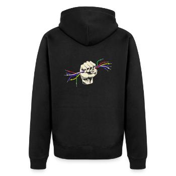 Sound Engineer Audio Cable Hand Audio Specialist - Unisex Premium Organic Zip Hoodie - black - Back - Nico (187cm)