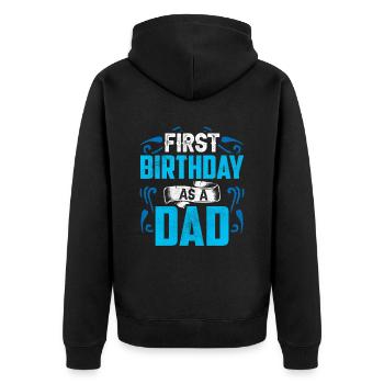 Premier anniversaire Comme papa enceinte Dictons Humour - Veste à capuche bio Premium Unisexe - noir - Dos - Nico (187cm)