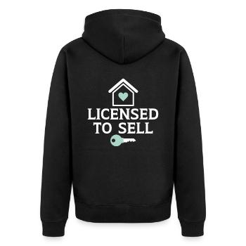 Licence pour vendre une maison Agent immobilier Immobilier - Veste à capuche bio Premium Unisexe - noir - Dos - Nico (187cm)