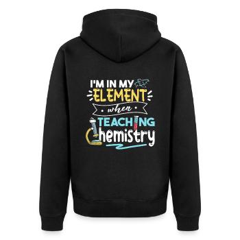 Je suis dans mon élément lorsque j’enseigne la chimie - Veste à capuche bio Premium Unisexe - noir - Dos - Nico (187cm)