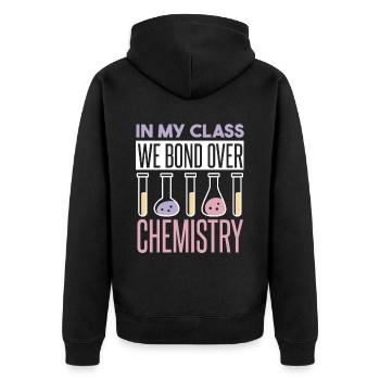 Dans ma classe, nous tissons des liens autour de la chimie - Veste à capuche bio Premium Unisexe - noir - Dos - Nico (187cm)