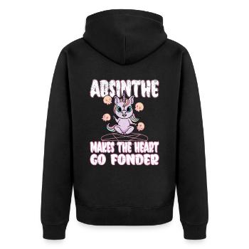 Satan Beelzebub Teufel Gothic Pentagram Mystisch - Unisex Premium Bio Zip Hoodie - Schwarz - Hinten - Nico (187cm)