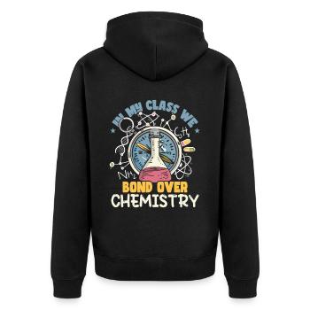 Dans ma classe, nous tissons des liens autour de la chimie - Veste à capuche bio Premium Unisexe - noir - Dos - Nico (187cm)