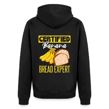 Expert certifié en pain aux bananes - Veste à capuche bio Premium Unisexe - noir - Dos - Nico (187cm)