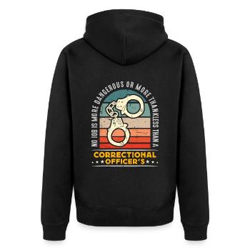 Agent correctionnel Aucun emploi n’est plus Application de la loi - Veste à capuche bio Premium Unisexe - noir - Dos - Nico (187cm)