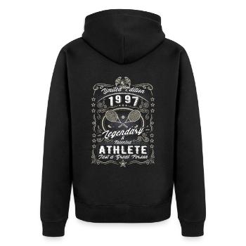 Vintage 1997 Tennis Anniversaire Cadeau Hobby - Veste à capuche bio Premium Unisexe - noir - Dos - Nico (187cm)