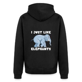 J’aime juste les éléphants - Veste à capuche bio Premium Unisexe - noir - Dos - Nico (187cm)