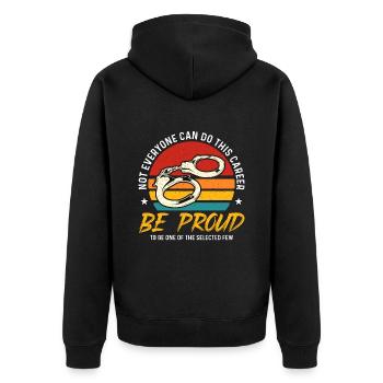 Corrections Officer Not Everyone Can Retro Prisons - Unisex Premium Bio Zip Hoodie - Schwarz - Hinten - Nico (187cm)